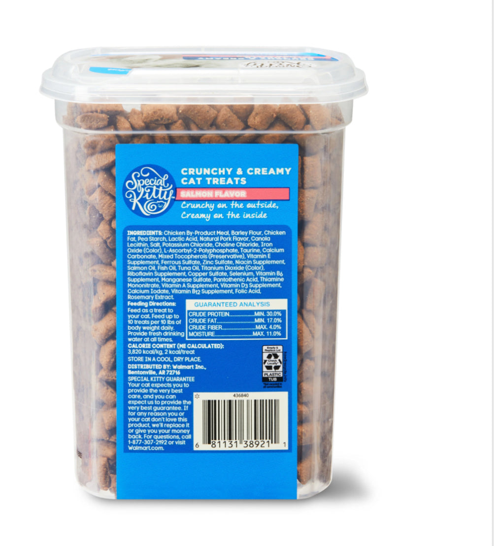 Crunchy & Creamy Cat Treats, Salmon Flavor, 16 Oz
