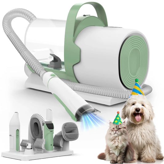 Dog Grooming Kit, 7 Grooming Tools, Pet Grooming Vacuum, Dog Clippers Kit, Low Noise, PG50 PLUS
