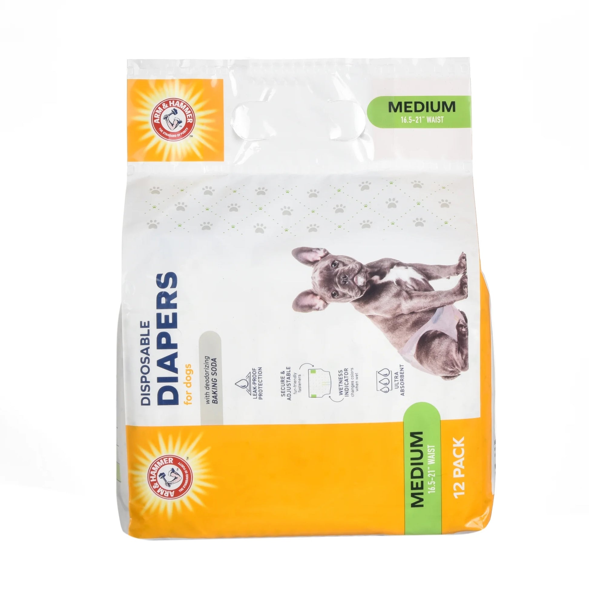 Female Dog Diapers, Medium 12 Count, Leak Proof, Ultra Absorbent with Wetness Indicator
