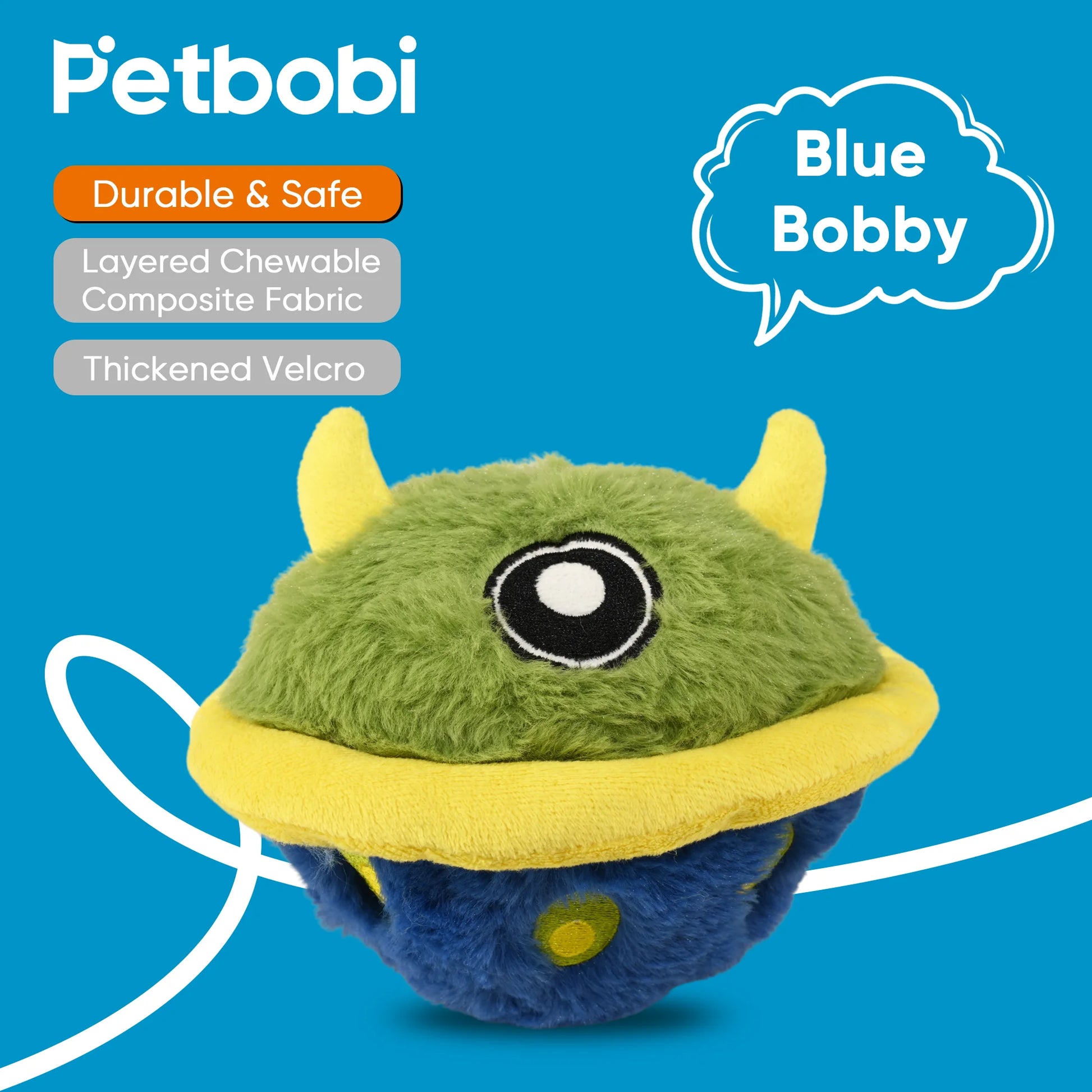 Interactive Dog Toys Ball Self Moving Rolling Balls Plush Dog Toys for Small and Medium Dogs, UFO Bobby