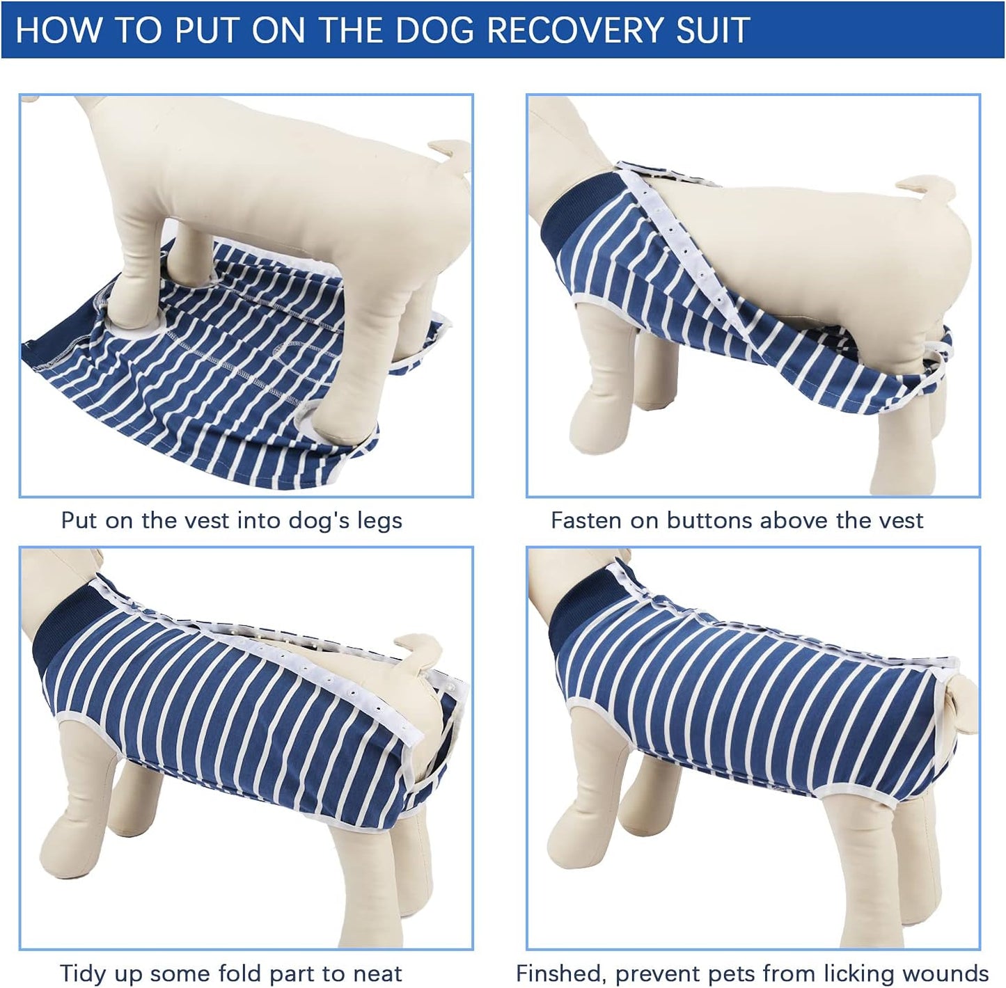 Dog Recovery Suit Cats Bodysuits for Abdominal Wounds Recovery Shirt for Male Female Pet after Surgery Anti-Licking Dog Onesies, Substitute E-Collar & Cone Medium