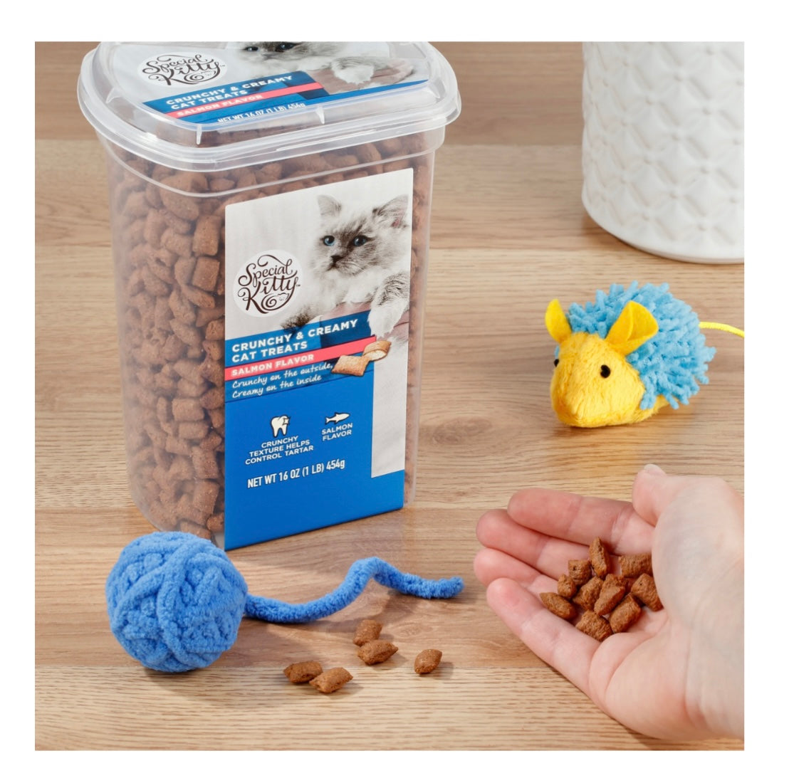 Crunchy & Creamy Cat Treats, Salmon Flavor, 16 Oz