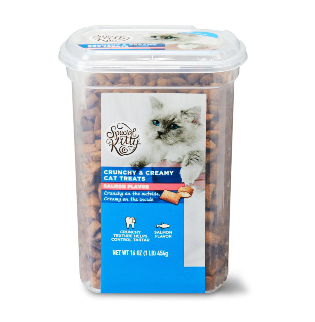 Crunchy & Creamy Cat Treats, Salmon Flavor, 16 Oz