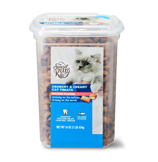 Crunchy & Creamy Cat Treats, Salmon Flavor, 16 Oz