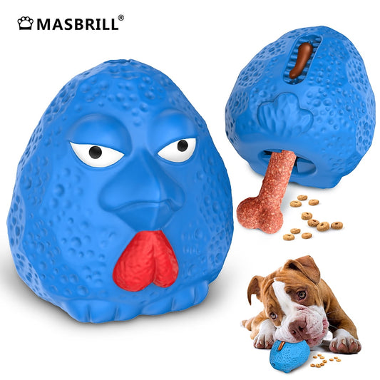 Rubber Dog Chew Toys,Treat Food Dispensing Dog Toys for Teeth Cleaning, Interactive Puzzle Dog Toys for Small Medium Large Dogs Blue