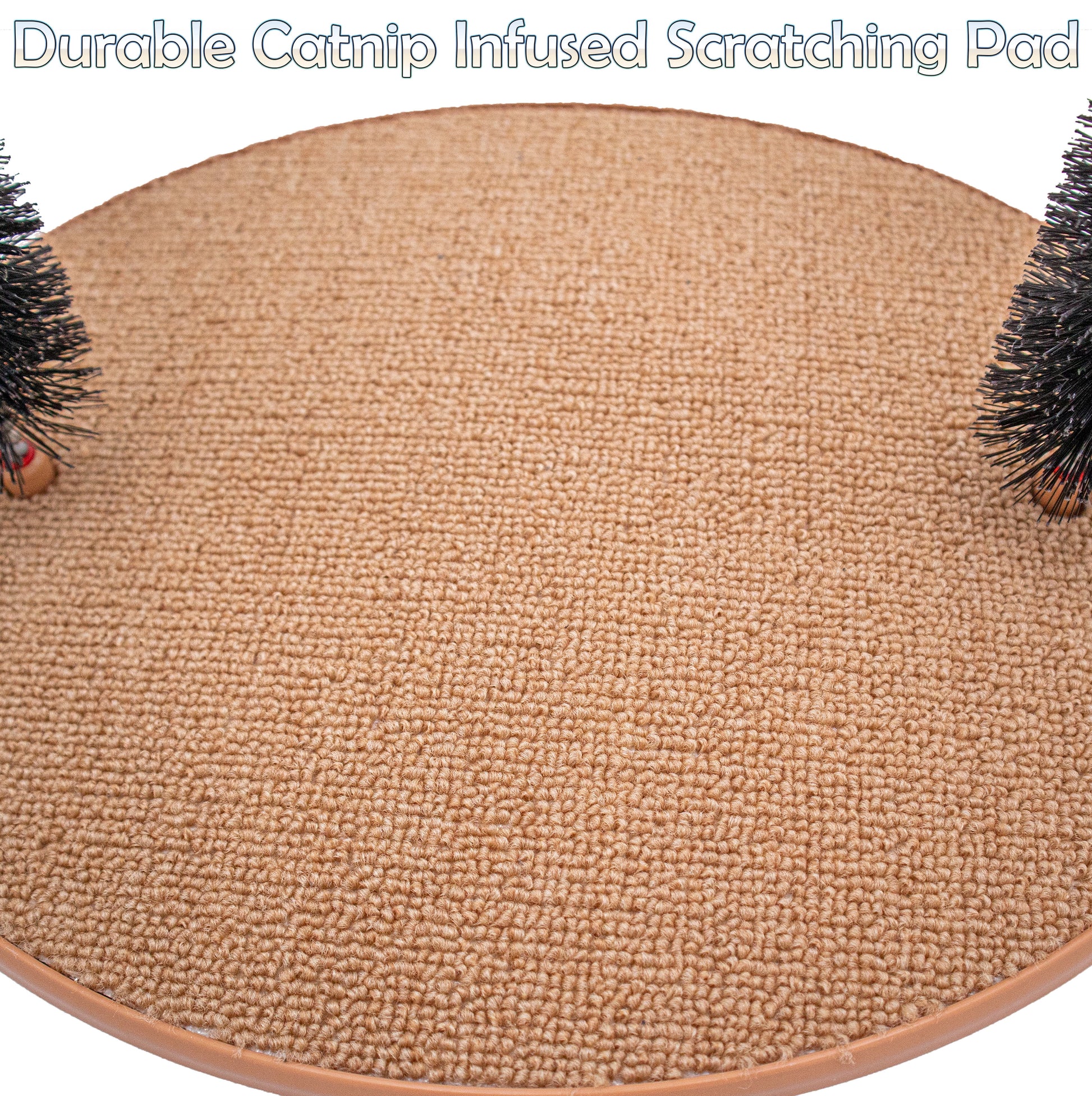 Perfect Cat Self Grooming Arch Post & Toy with Bristle and Catnip for Scratching, Brushing, and Massaging - Cat Grooming Arch -