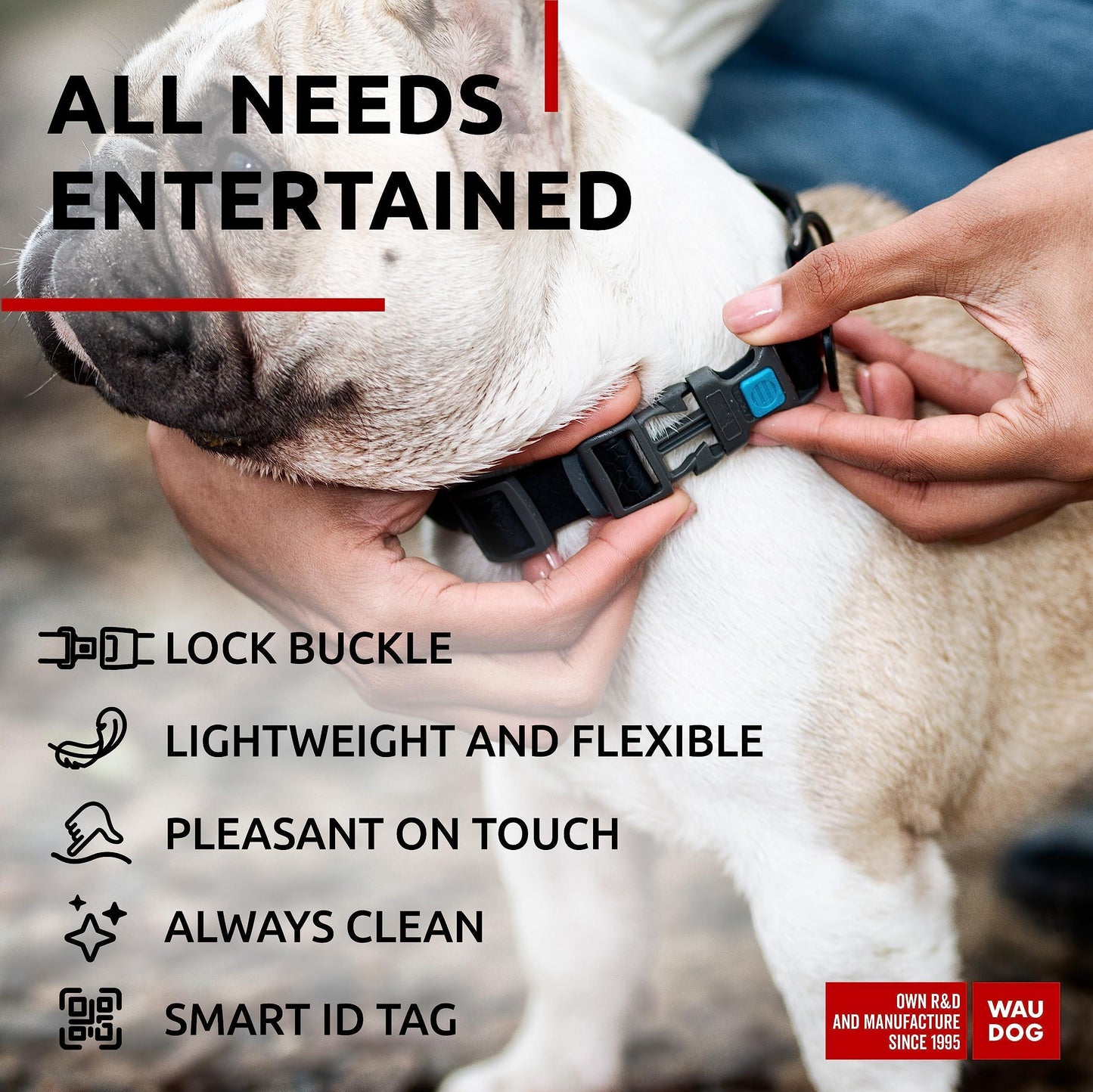 Black Waterproof Dog Collar Adjustable for Medium Dogs 1016 Inch Neck