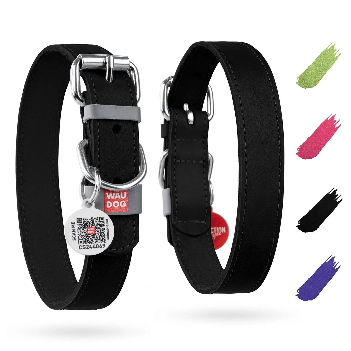 Black Long Lasting Leather Dog Collar for Xsmall Dogs 811 Inch Neck X 0.5 Inch